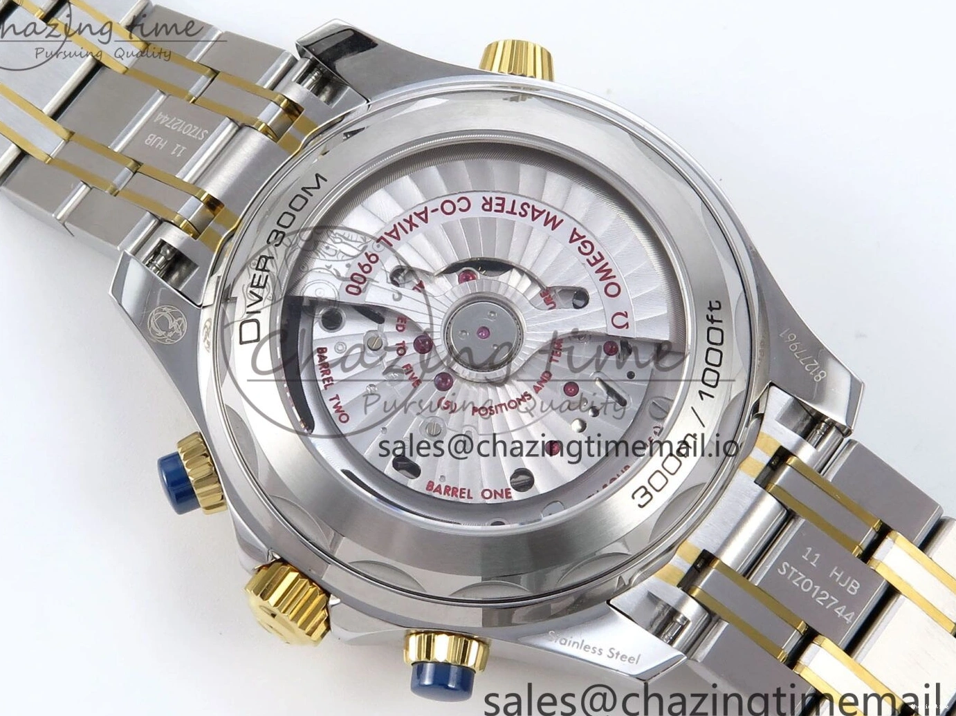 0306 Seamaster 300m Chrono SS YG OMF 1:1 Best Edition Blue Dial on SS YG Bracelet A Seasonal 7691